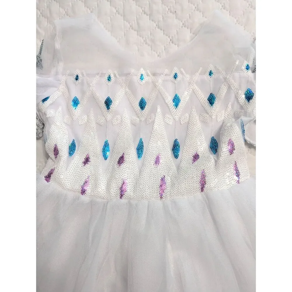 👑 Princess Dress & Accessories Blue Purple Size 6-8 NEW